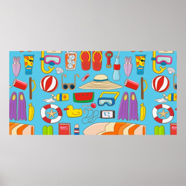 Poster Coleção de material de verão para o verão (Frente)