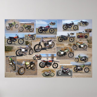 Poster Coleção de Motociclos Vintage, Matte 36x24