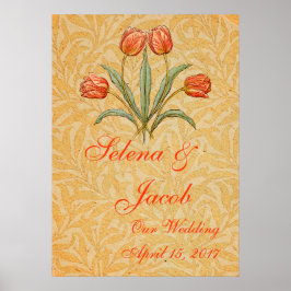 Poster Coleção de Pinturas Tulipa Morris Vintage