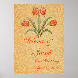 Poster Coleção de Pinturas Tulipa Morris Vintage