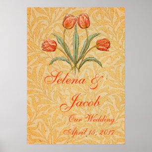 Poster Coleção de Pinturas Tulipa Morris Vintage