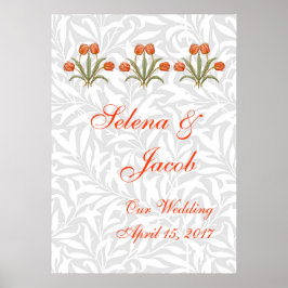 Póster Coleção de Pinturas Tulipa Morris Vintage