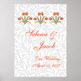 Póster Coleção de Pinturas Tulipa Morris Vintage