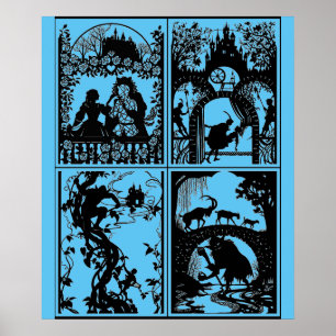 Poster Coleção de Pôsteres de Designs de Contos de Fadas