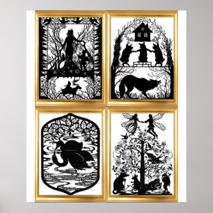 Poster Coleção de Pôsteres de Designs de Contos de Fadas