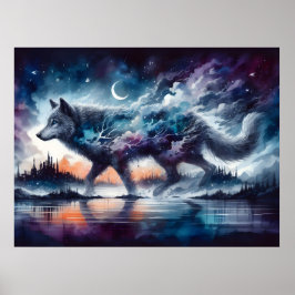 Poster Coleção de Pôsteres do Lobo Espírito Cósmico
