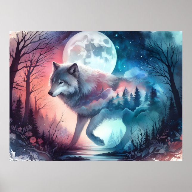 Poster Coleção de Pôsteres do Lobo Espírito Cósmico (Frente)