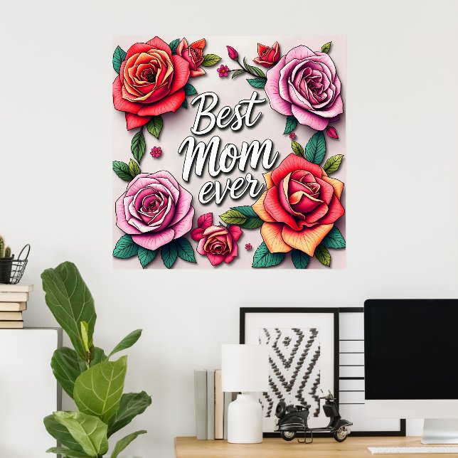 Poster Coleção de Presentes de Luxo Floral Moderna (Escritório em casa)