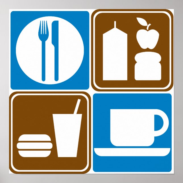 Póster Coleção de Sinais de Estrada do Comida Services (Frente)