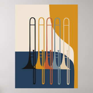 Poster Coleção de Trombones | Moderno de Meados do Século