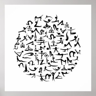 Poster Coleção de Yoga asana