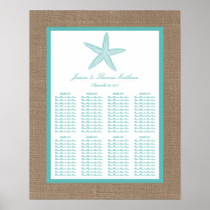 Poster Coleção do casamento de praia de serapilheira da