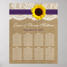 Póster Coleção Kraft, Lace & Sunflower - Roxo