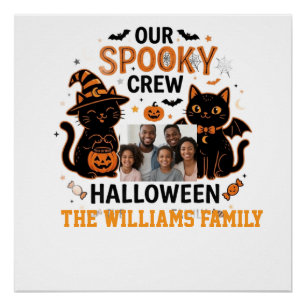 Póster Coleção Personalizada de Família de Gato Preto de