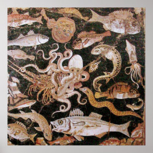 POSTER COLEÇÃO POMPEII/OCEANO - CENA DA VIDA MARÍTIMA