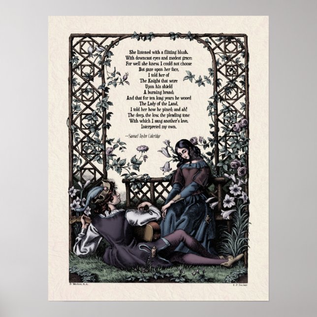 Póster Coleridge "Love" Poesia Vitoriana Art 17x22 (Frente)