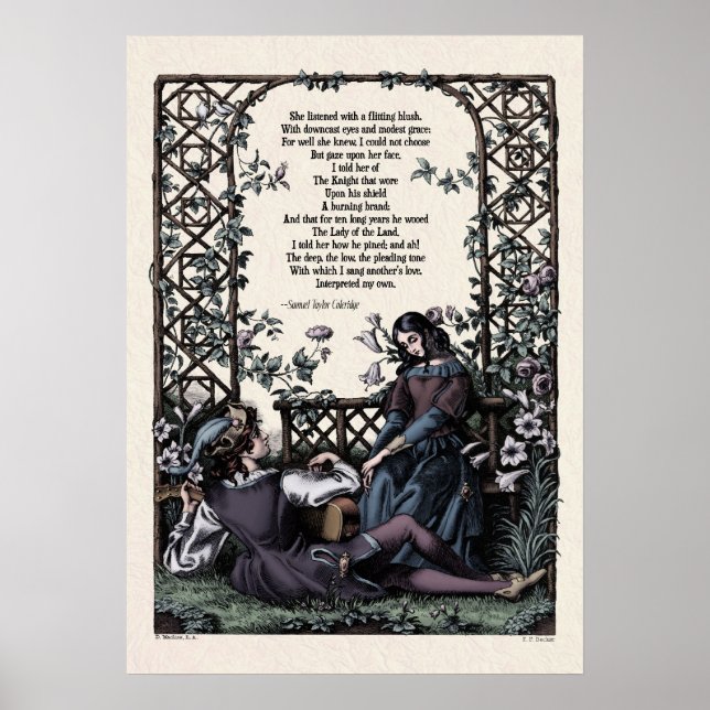 Poster Coleridge "Love" Poesia Vitoriana Art 20x28 (Frente)