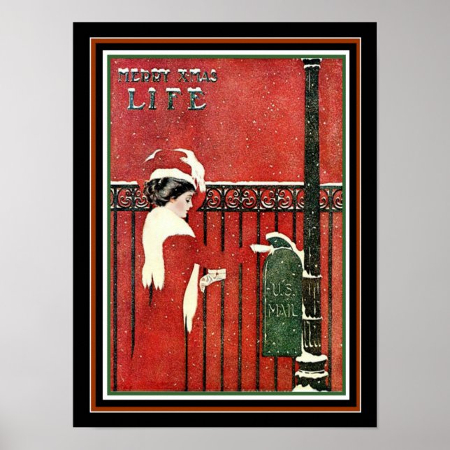 Póster Coles Phillips 1909 Cobrir de Natal 12 x 16 (Frente)