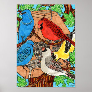 Póster Coleta de alimentador de aves