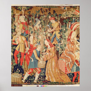 Póster Coleta de Uvas, detalhes da Colheita de Uvas