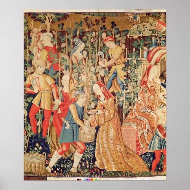 Póster Coleta de Uvas, detalhes da Colheita de Uvas (Frente)