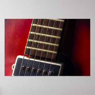 Poster Coleta de Violão de Corpo Vermelho