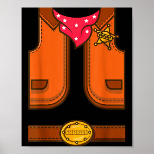 Poster Colete de Cowboy Simples do Xerife Western Engraça