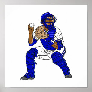 Poster Coletor azul do basebol