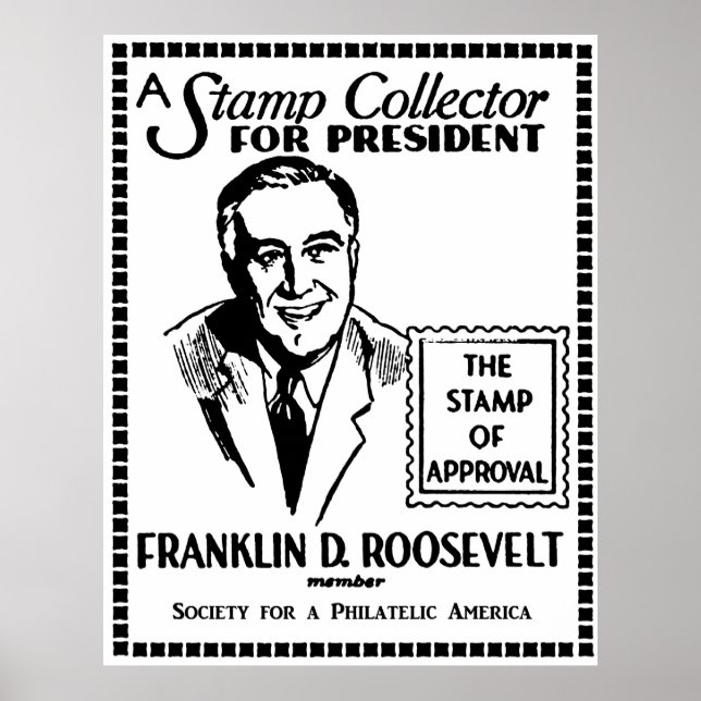 Póster Coletor de Carimbo FDR 1936 para Presidente (Frente)