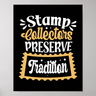 Poster Coletor de Carimbo Preservar Filatelista de Tradiç