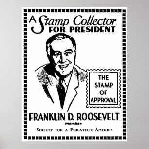 Póster Coletor de selo 1936 FDR para o presidente