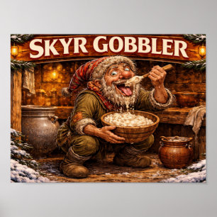 Poster Coletor de Skyr Duende Islandês de Natal