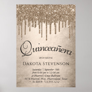 Poster Coletor de Taupe   Champagne Quinceanera