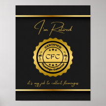 Coletor Flamingo Certificado Aposentado Preto e Do