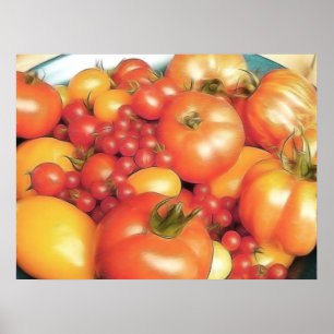 Póster Colheita abundante - tomates da herança