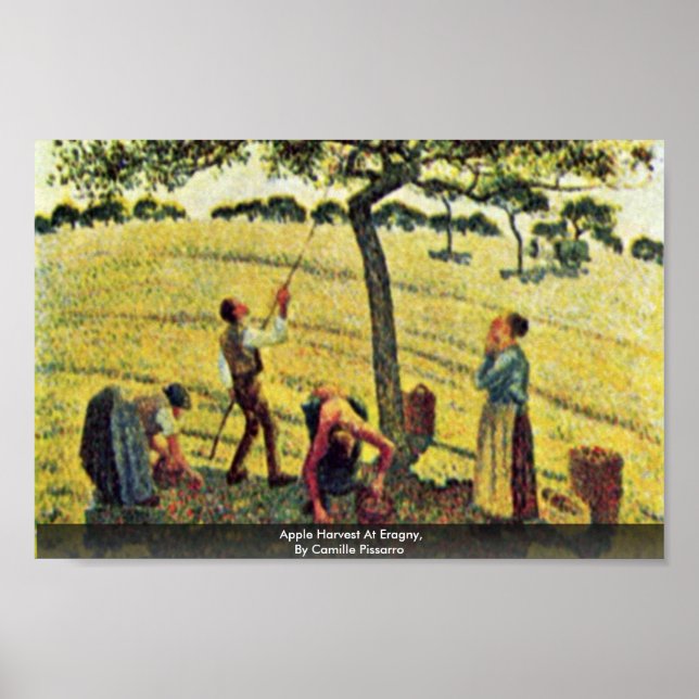 Póster Colheita De Maçã Em Eragny, Por Camille Pissarro (Frente)