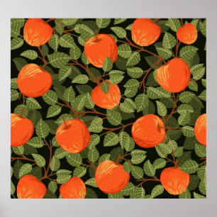 Poster Colheita de Maçã: Verde Deixa Vintage