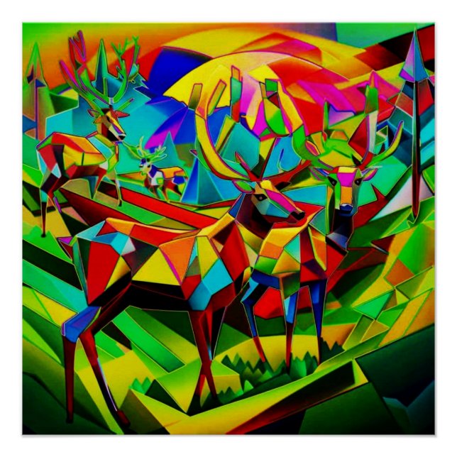 Póster Colheita de renas no vale (Frente)