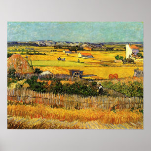 Póster Colheita em La Crau, com Montmajour...