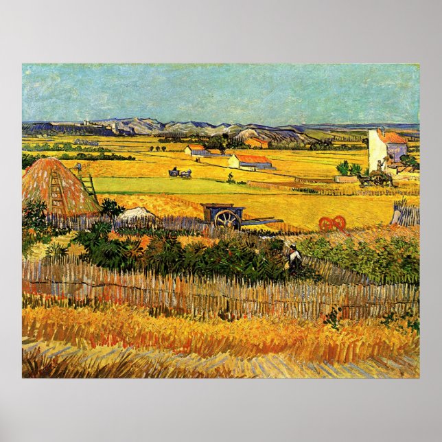 Póster Colheita em La Crau - van Gogh (Frente)