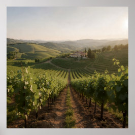 Poster Colheita em ouro - Vinha de Toscana Panorâmica