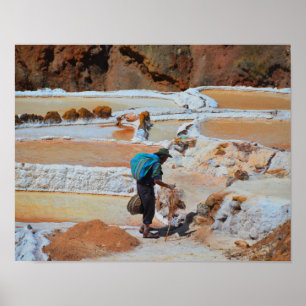 Póster Colhendo o sal em Maras, Peru