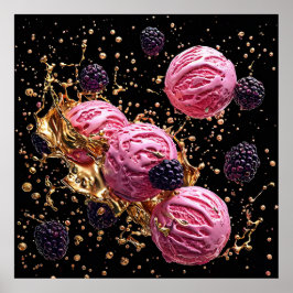 Poster Colheres de sorvete rosa