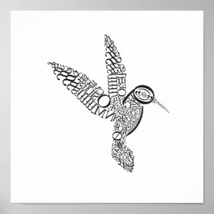 Poster Colibri em Baskerville