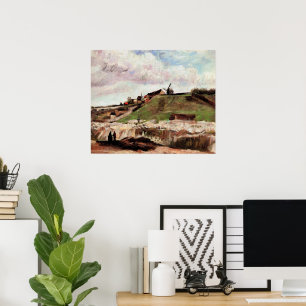 Póster Colina de Montmartre com Pedreira por Vincent van 