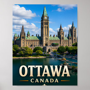 Poster Colina do Parlamento de Ottawa e Patrimônio Canade