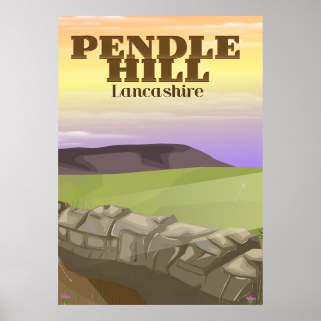 Poster Colina Pendle Lancashire (Frente)