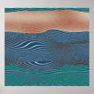 Poster Colinas de paisagem natural: padrão uniforme.