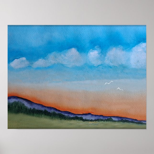 Poster Colinas Sunset Graciosas (Frente)