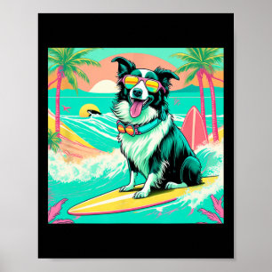 Poster Colírio Border Collie Surfando Gráfico Vibrações d